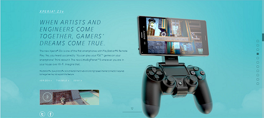 Sony's amazing take on a vertical scrolling site